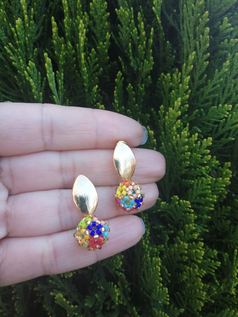 Aretes Bolita multicolor