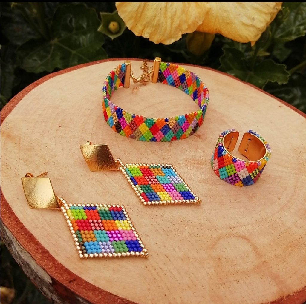 Juego rombos multicolor