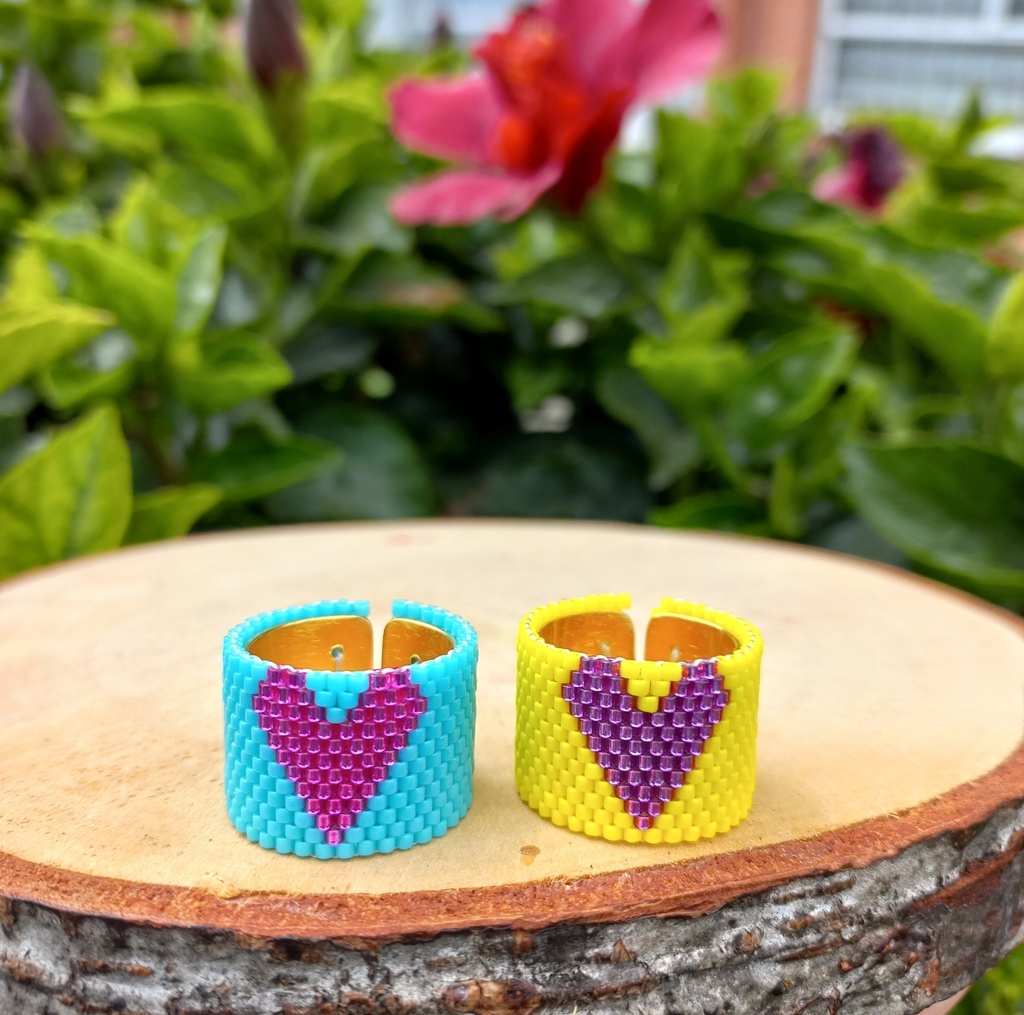 Anillo corazon bicolor