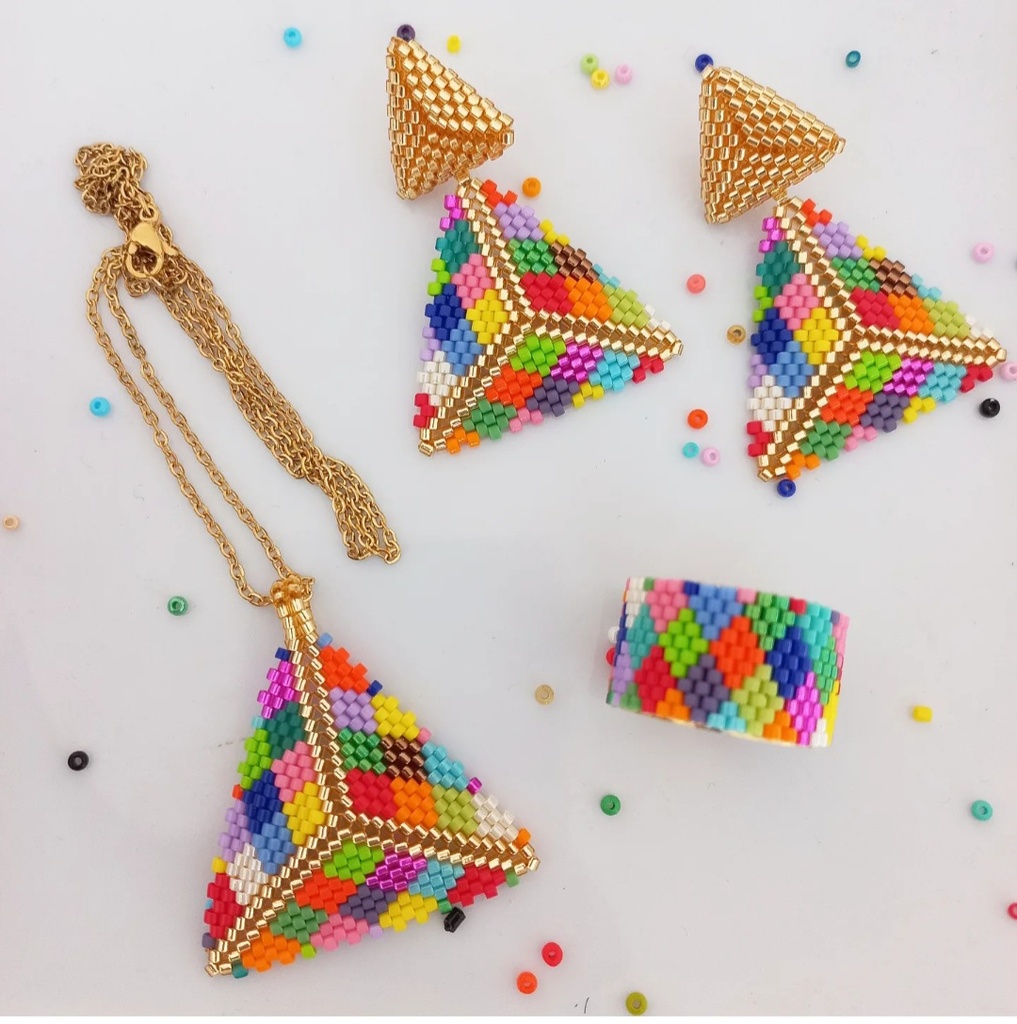 Juego rombos multicolor topo