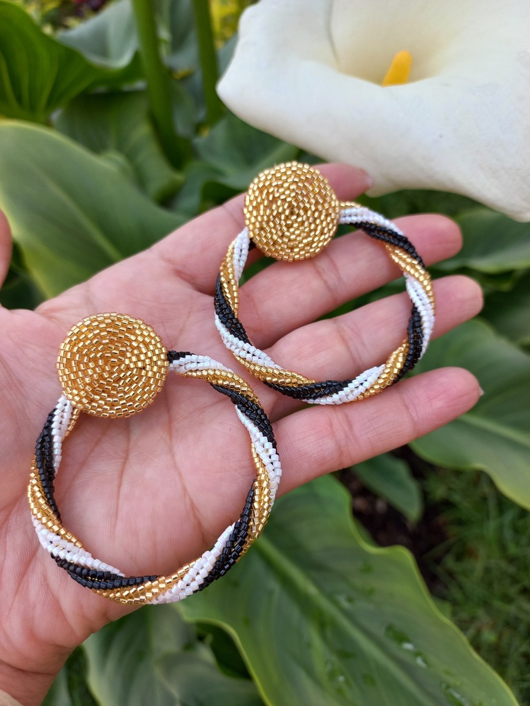 Aretes aro tricolor 5cm