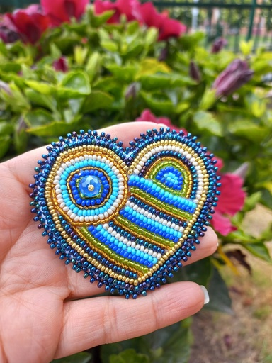 Prendedor Corazón azul