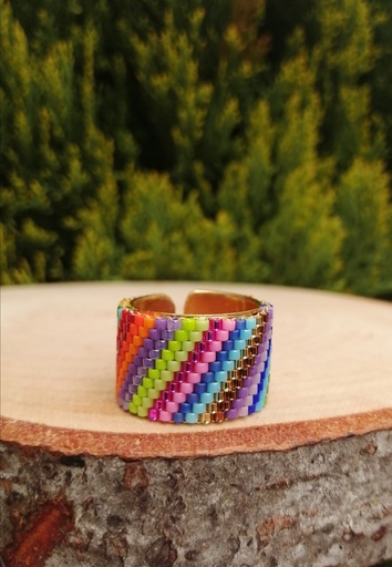 Anillo líneas multicolor