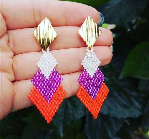 Aretes Rombos tricolor