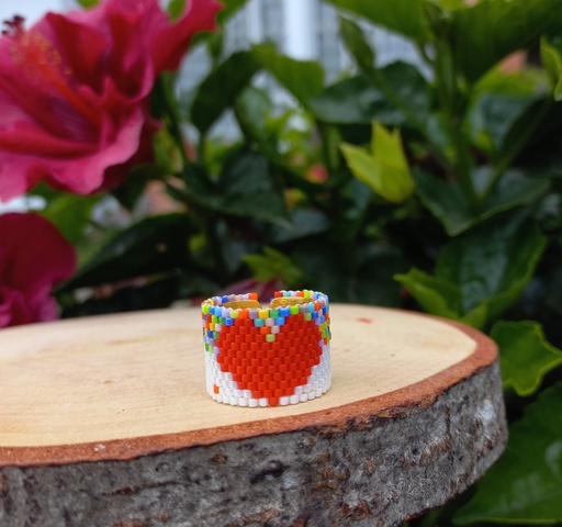 Anillo corazon multicolor