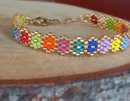 Brazalete florecitas multicolor