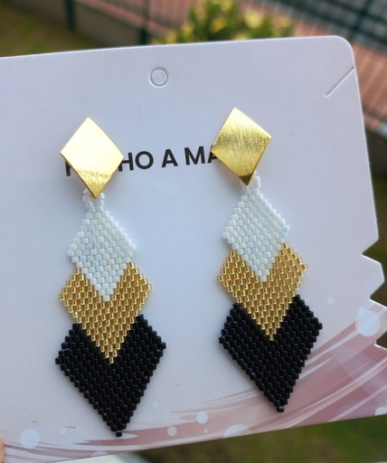 Aretes rombos tricolor