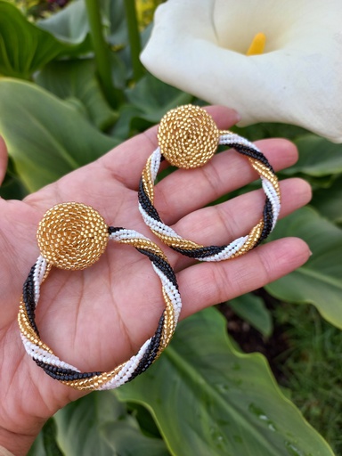 Aretes aro tricolor 5cm