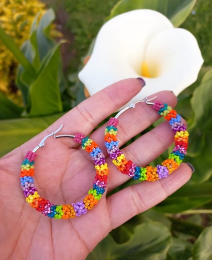 Aros 4cm tejidos multicolor