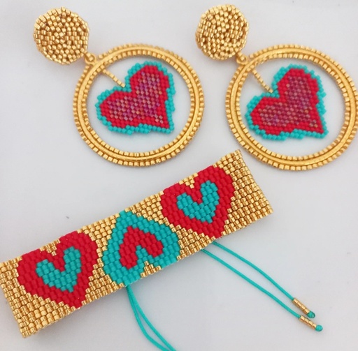 Brazalete corazon dorado