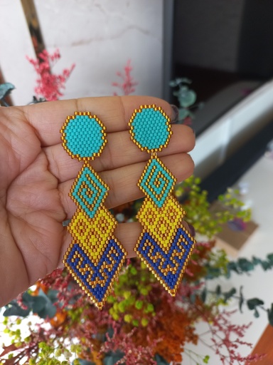 Aretes rombos tricolor