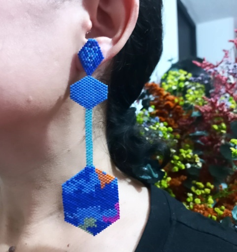 Maxi aretes azul