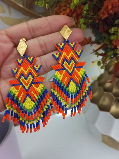 Aretes flecos multicolor